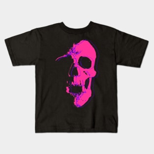 Neon Pink Skull Kids T-Shirt